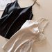 Mulberry Silk Lace Backless Camisole Women, Black V-Neck Versatile Top For Layering Or Outerwear, Slimming Effect_ecoleips.com