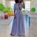 Striped Two-Piece Set – Tie-Front Blouse & Flowy Skirt (Blue, S-XXXL) | Casual Elegance For Women_ecoleips.com