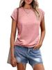 K Women's Vest Round Neck Short Sleeved T-shirt Solid Color Round Neck Top Sleeve_ecoleips.com