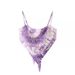 Ins Beach Vacation Style Irregular For Women 2025 Summer New European A American Printed Camisole With Bowknot_ecoleips.com