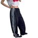 Women's Clothing Lace Stitching Webbing Sports Retro Nylon Casual Loose Trousers_ecoleips.com