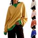 Women's Oversized Color Block Hoodie - Cozy Long Sleeve Pullover Sweatshirt For Fall/Winter, Streetwear Casual Style_ecoleips.com