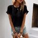 Summer Women's Pleated T-Shirt Regular Sleeve Short Sleeve Fashionable Breathable Thin Style Top_ecoleips.com