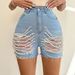 2025 European And American Beaded Chain Summer Outfit, Distressed Cross-border Hot Pants, Women's Handmade High-Waisted_ecoleips.com