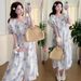 Summer New Korean Fashion Printed Maternity Dress_ecoleips.com