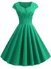 Summer Dress Women Short Sleeve Hepburn 50s 60s Vintage Pin Up Rockabilly Dress Robe Elegant Evening Party Dress_ecoleips.com