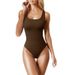 Women's Clothing Summer Women's U Neck Sleeveless Vest Bodysuit_ecoleips.com
