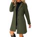 Elegant Long Wool Coat For Women - Slim Fit Notch Lapel Overcoat In Solid Colors (Grey, Black, Wine, Army Green, Khaki, Navy)_ecoleips.com