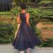 Women New Arrival Square Neck Denim Dress Button Front Slim Fit Slit Long Maxi Dress Sexy Y2K Street Fashion_ecoleips.com