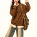girl American Retro Two-Piece Knitted Sweater For Women, New Autumn And Winter Melad High-End Lazy Loose Top Trend_ecoleips.com