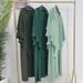 Modest Abaya Dress Turkish Dress For Women Solid Color With Headscarf Plus Size Fashionable England Style Regular Thickness Spring/Autumn Summer_ecoleips.com