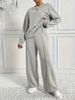 fd hoodie & wideleg pants set – oversized winter lounge outfit, cozy twopiece in oatmeal (plus size friendly)_ecoleips.com