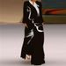 2026 European And American New Style Women's Vintage Butterfly Print V-neck Long Sleeve Pocketed Summer Dress_ecoleips.com