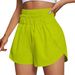 2025s Spring Summer New Women's With Bowknot High Waist Elastic Loose Sports Casual Shorts_ecoleips.com