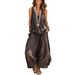 Breathable Cotton Linen Sleeveless Tank Top And Wide Leg Pants Set For Women, Casual Summer Outfit, Comfortable Two Piece Lounge Wear_ecoleips.com