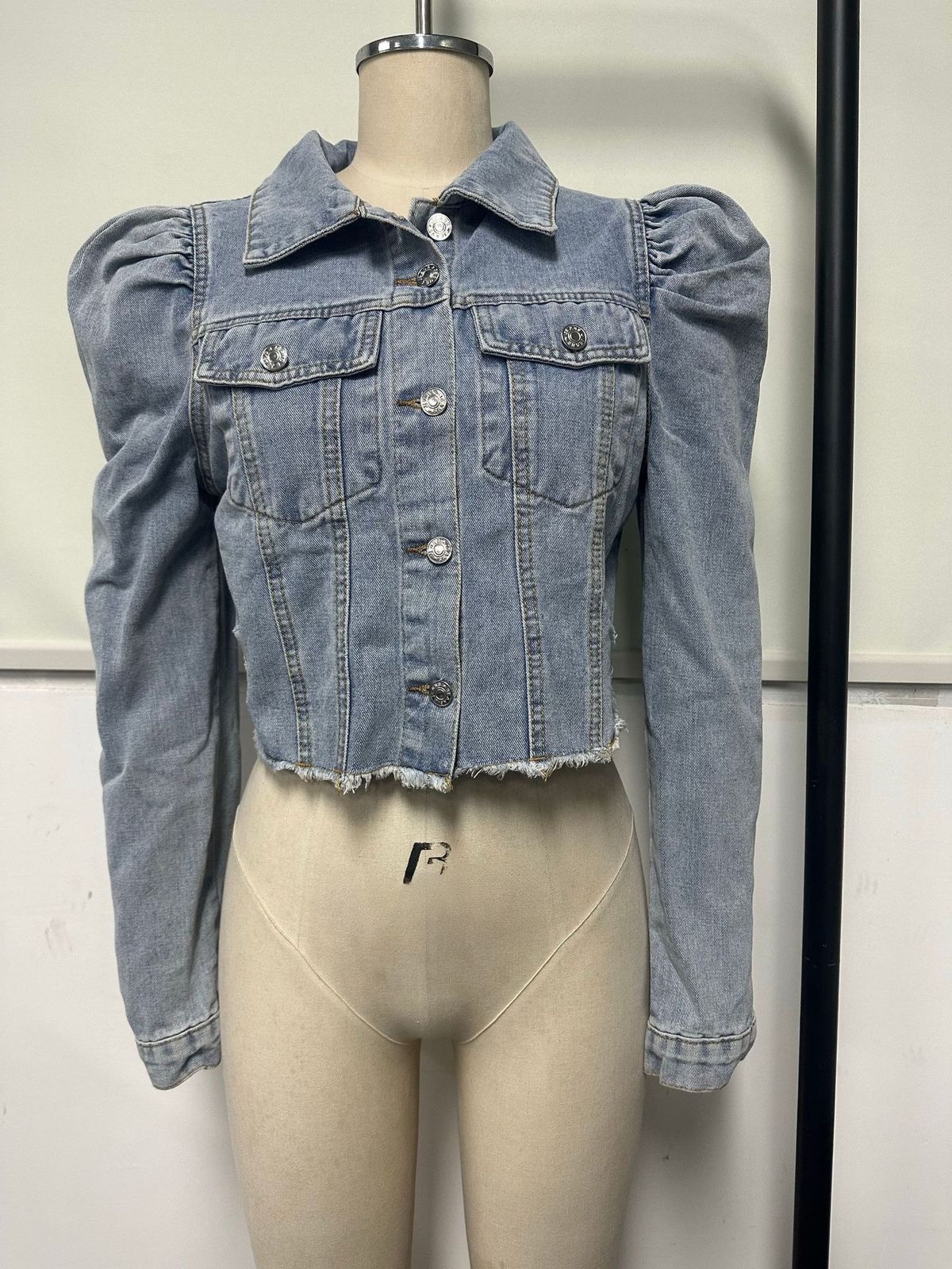 K Women's Fashion Denim Short Jacket With Stand-up Collar_ecoleips.com
