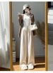K Wide Leg Pants For Women With Thickened Velvet, New Straight Leg Suit Pants_ecoleips.com