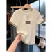 Summer New Style Women's White Cotton T-Shirt Short Sleeve Slimming Simple Versatile Elegant Base Layer Top_ecoleips.com