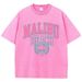Street Style European And American Pure Cotton Washed Malibu Beach Print T-Shirt Fashion Loose Retro Short Sleeve_ecoleips.com