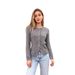 Women's Casual Cardigan Sweater – Soft Polar Fleece, Relaxed Fit, Round Neck Button-Up (Silver/Red), Xs-Xxl_ecoleips.com