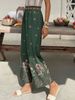 Holiday Style Women's Wide-leg Pants, Loose And Skin-friendly And Comfortable, Floral Pattern, Elastic Waist, Traveling Daily Commuting Party_ecoleips.com