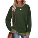 Women's Autumn-Winter Striped Long-Sleeved Blouse With Loose Round Neckline And Contrasting Colors_ecoleips.com