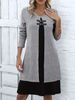 In Stock European And American Cross-Border Autumn Winter Independent Station Color-Block_ecoleips.com