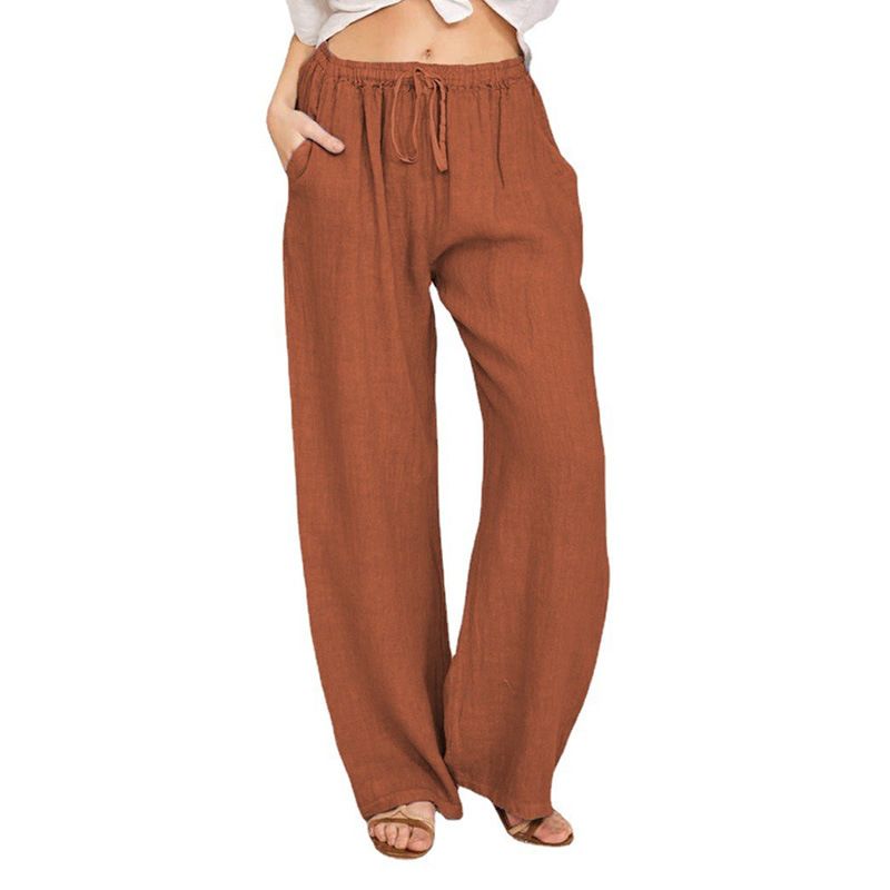 Women's Clothing Large Size Loose Cotton And Linen Casual Trousers For Women_ecoleips.com