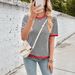 Women's Clothing Summer Casual Striped Color Round Neck Knitted Short Sleeved Pullover Sweater_ecoleips.com