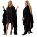 Women's Clothing Irregular Batwing Sleeve Dress Oversized Batwing Sleeve Tunic Dress – Flowy Asymmetrical Long Dress For Women (Fall Colors)_ecoleips.com