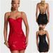 Elegant Floral Embroidered Strapless Dress For Banquets & Special Occasions - Red & Black Options Available (Sizes S-Xl)_ecoleips.com