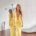 2025 European And American Cross Border Long Sleeved Sexy Hollowed Out Deep V Neck Mesh Tie Up Long Elegant Dress Wholesale._ecoleips.com