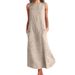 Aria Basics Aria Basics 2023 European And American Foreign Trade Striped Round Neck Sleeveless Plus Size Slim Dress_ecoleips.com