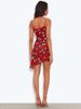 Mozision Women Red Polka Dot See Through Sexy Mini Dress Women Elegant Spaghetti Strap Sleeveless Backless Ruffle Slip Dress_ecoleips.com
