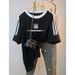 Women's Trendy Short Sleeve T-Shirt Three Stripe Crew Neck Versatile Loose Fit Printed Patchwork Thin Style 2024 New_ecoleips.com