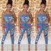SJ3283 European And American Women's Fashion Sexy New Cartoon Patch Cuffed Jeans Set_ecoleips.com