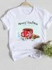 European And American Cross-border Foreign Trade Women's Clothing Christmas-themed Round-neck Printed Short-sleeve_ecoleips.com