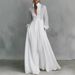 Elegant French-Inspired Ruffle Maxi Dress – Flowy A-Line Silhouette With Lantern Sleeves & Waist-Defining Pleats_ecoleips.com