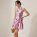 Elegant Women's Halter Neck A-Line Midi Dress Breathable Polyester Blend Floral Gradient Print Sleeveless Summer Casual Dress_ecoleips.com
