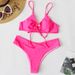 Women's Clothing New Solid Color Lace Bow Split Swimsuit Female Bikini_ecoleips.com
