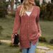 Women's Long Sleeved Cardigan Jacket Solid Color Brushed Pit Strip Design Autumn New Clothing For Women_ecoleips.com