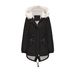 Women's Long Hooded Faux Fur Trim Parka Coat With Belt - Warm Fleece Lined Winter Jacket For Cold Weather (Pink, Black)_ecoleips.com