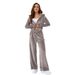 Women’s Clothing Fashion Casual Women's Clothing Solid Color Zipper Cardigan Silver Fox Fleece Sweatshirt Lace Up Pants Two Piece Set_ecoleips.com