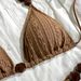 Women's Bikini Set – Adjustable Halter Tie & High-Cut Bottoms For Beach & Pool | Sexy Swimwear In Coffee Brown_ecoleips.com