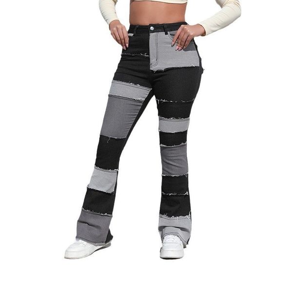 Women's Clothing Stretch Denim Flared Wide Leg Trousers Hot Girl Jeans_ecoleips.com