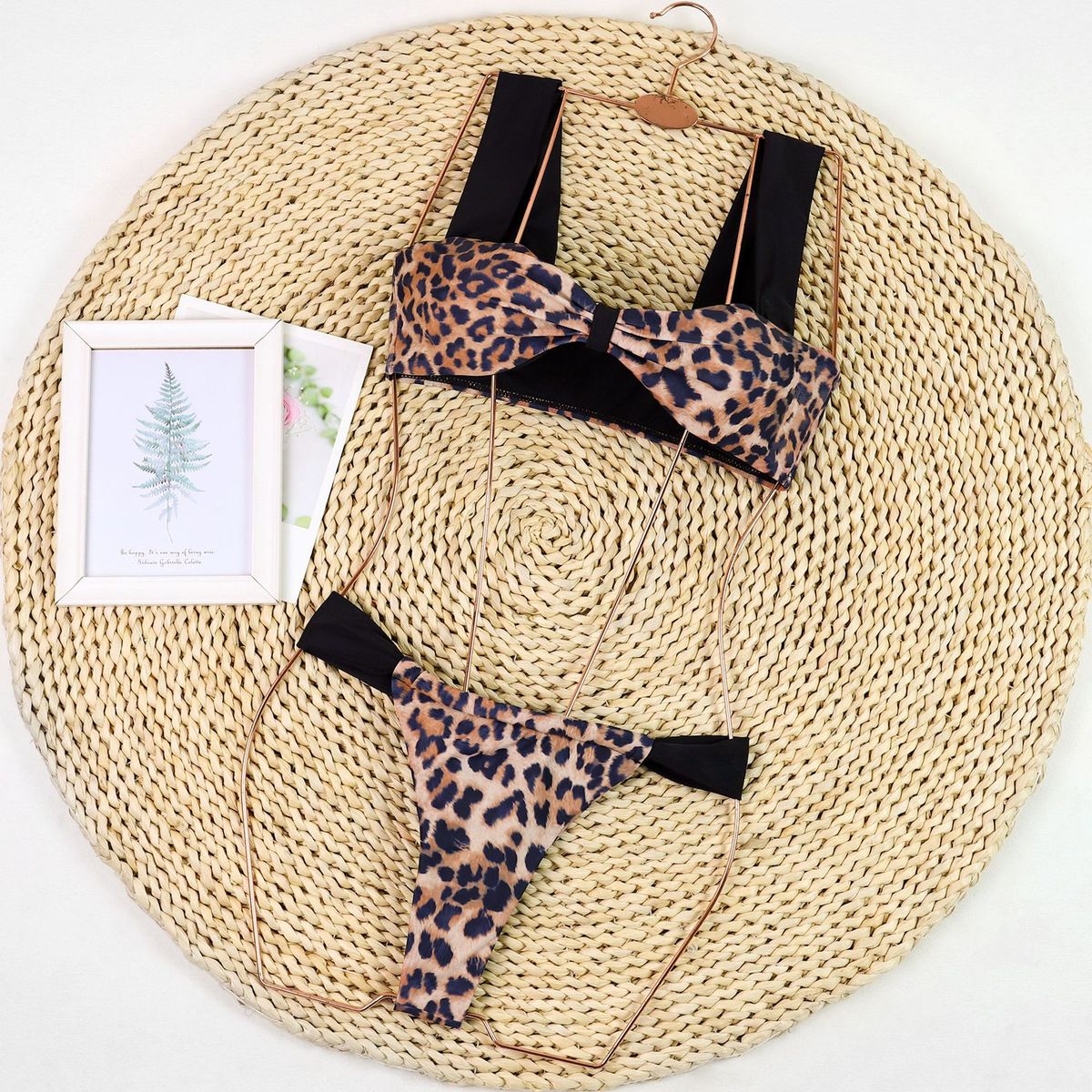 Women's Clothing Strapless Spliced Three-Point Bikini Push-Up Swimsuit Two-Piece Set For Small-Busted Young Ladies Summer Vacation Style_ecoleips.com