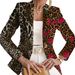 Women's Elegant Lapel Printed Knit Suit Jacket Bestseller Stylish Blazer_ecoleips.com