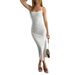Women's Clothing Women's Sexy Halter Neck Bodycon Maxi Dress Spring Summer For Formal & Casual For Women Spring Summer_ecoleips.com