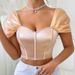 High-End Satin Camisole Off-Shoulder Strapless Bra Pure Sexy French Style Beautiful Back Women's Top_ecoleips.com