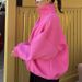 Unisex Oversized Fleece Hoodie Zip-Up Soft Brushed Interior Vintage Streetwear Style for Fall Winter Women's Clothing_ecoleips.com